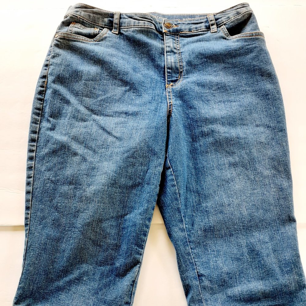 Croft & Barrow Womens Capri Jeans Denim Cuffed Stretch Size 12